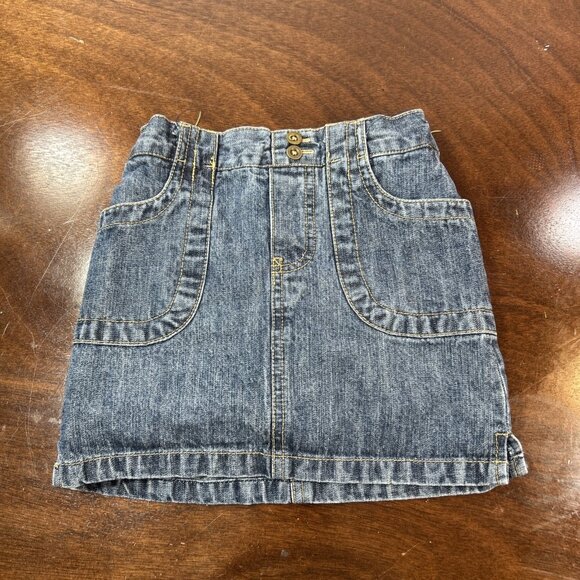 Circo Girls Size 4 T Denim jean skirt with built-in shorts Pull On Faux Front - Picture 1 of 9